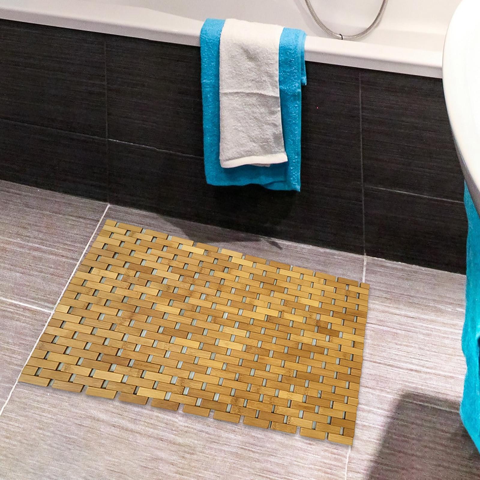 Bamboo Bath Mat - Alfombra de Baño Antideslizante de Madera