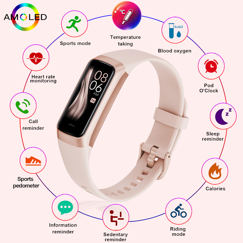 Health Wellness Bracelet - FOXBOX-reloj inteligente a la moda para