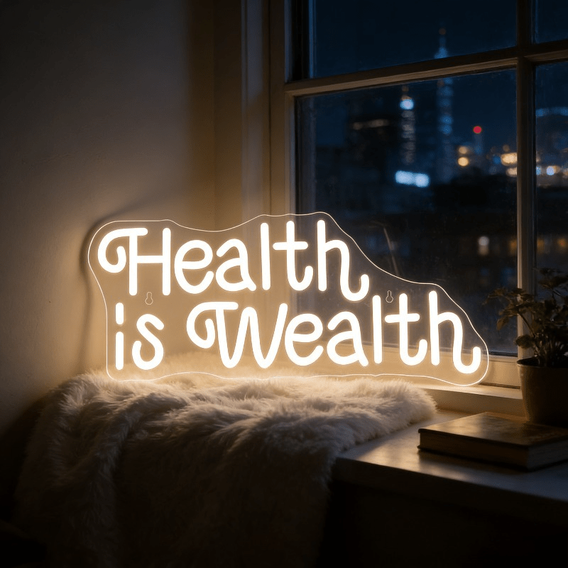 Health Wellness Lifestyle - Letrero Luminoso LED de Neón 'La