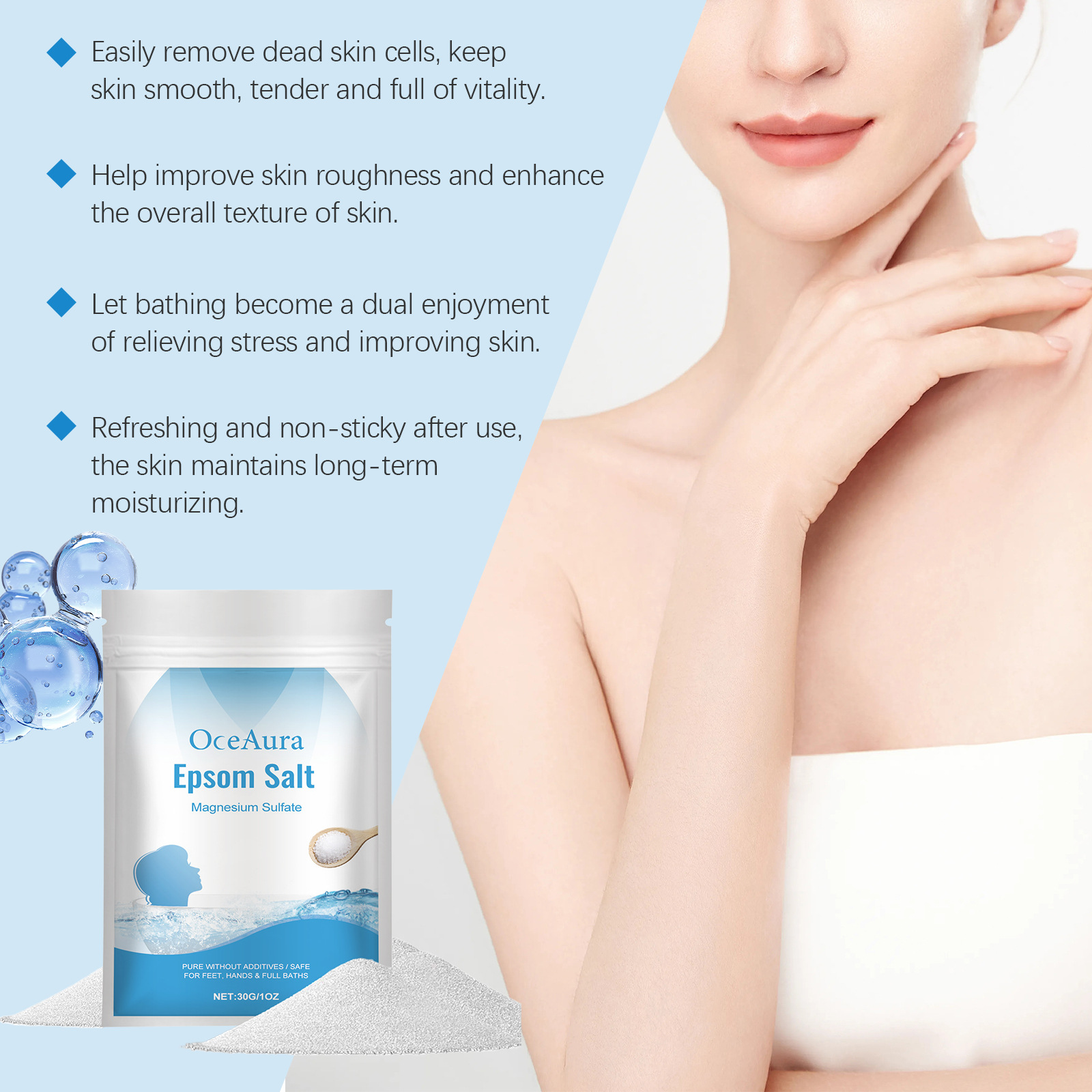 Sales de Baño OceAura con Sal  - Bath Salts Magnesium reseña y precio